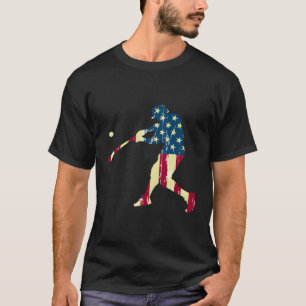 Camiseta Baseball Patriótico Americano Bandeira