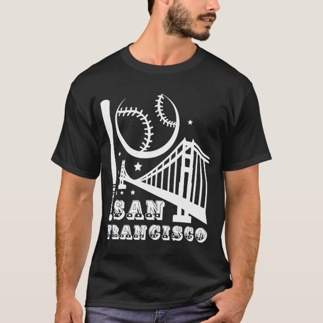 Camiseta Baseball Patriótico de São Francisco (Frente)