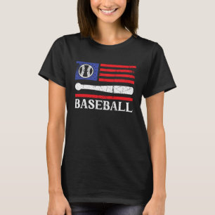 Camiseta Baseball Patriótico Em 4 De Julho Dos EUA Bandeira