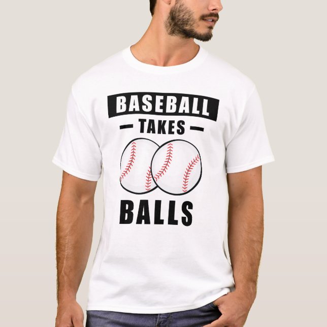 Camiseta Baseball Pega Bolas - Engraçado (Frente)
