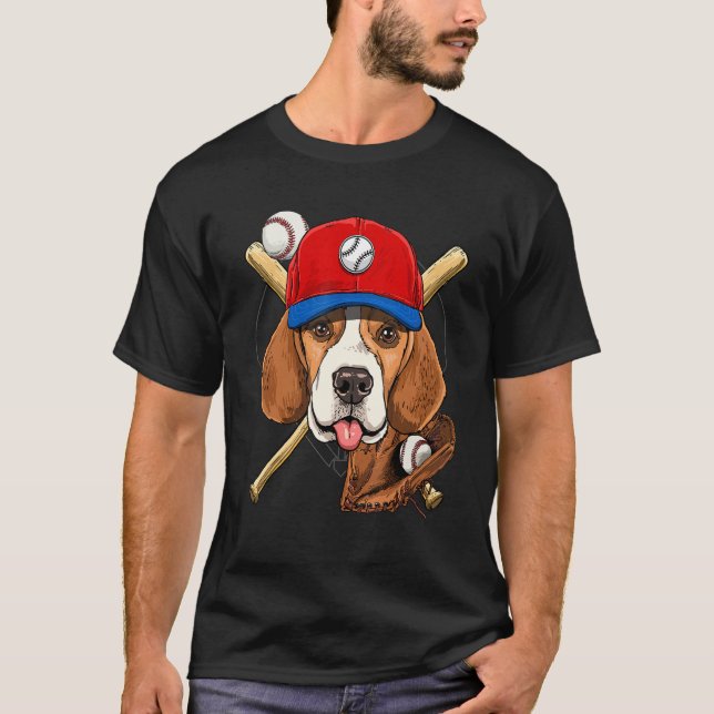 Camiseta Baseball Player Coaches Beagle Dog  Pitcher Catche (Frente)