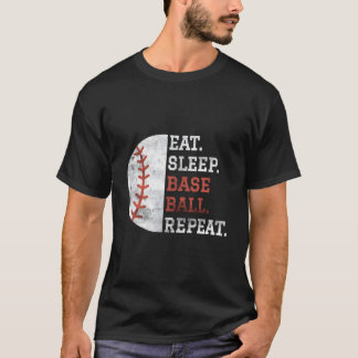 Camiseta Baseball Player Eat Sleep Baseball Repeat