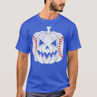 Camiseta Baseball Player Scary Pumpkin Vintage Costume Hall