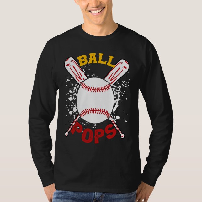 Camiseta Baseball Pops Ball Softball  Fathers Day (Frente)
