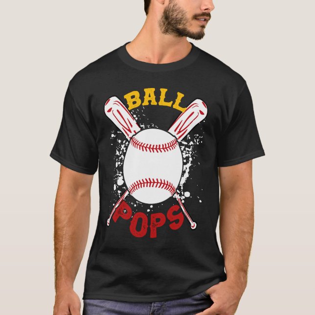 Camiseta Baseball Pops Ball Softball  Fathers Day (Frente)