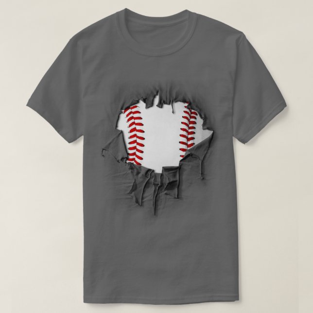 Camiseta Baseball raspado e rasgado (Frente do Design)