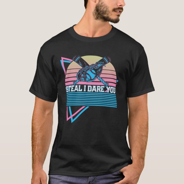 Camiseta Baseball Retro Steal I Dare You (Frente)