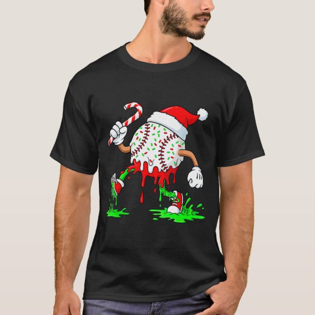 Camiseta Baseball Santa Hat Christmas Ice Cream Drip Candy  (Frente)