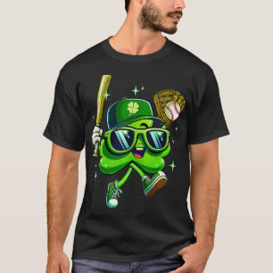Camiseta Baseball Shamrock Dia de São Patrício Boys Girls S