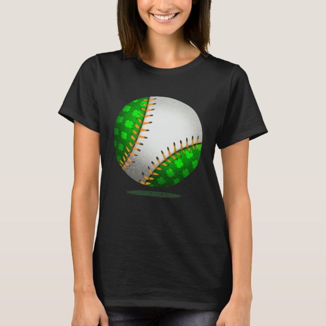 Camiseta Baseball Shamrock Retro St Patricks Day Irish Spor (Frente)