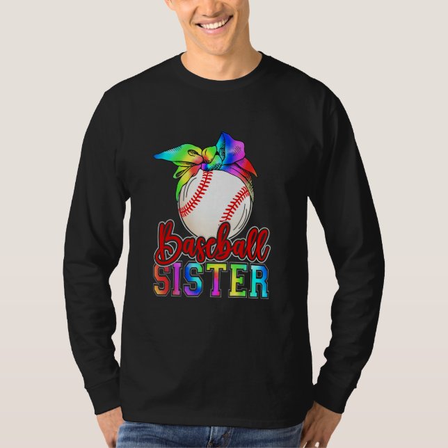 Camiseta Baseball Sister Leopard Heart Mothers Day Girls Wo (Frente)