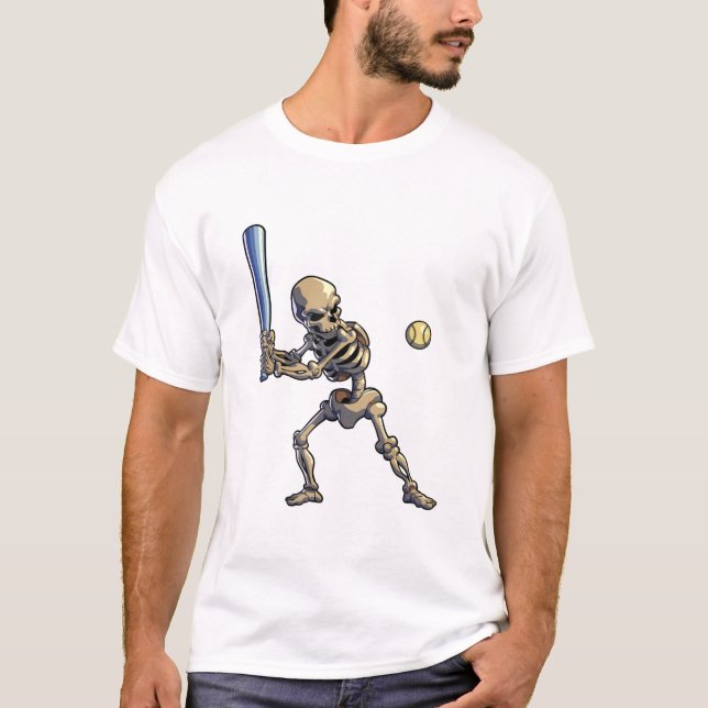 Camiseta Baseball Skeleton Halloween (Frente)