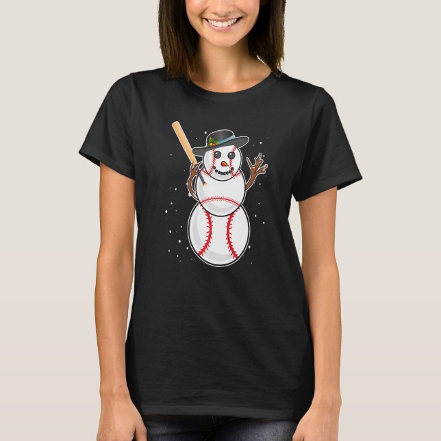 Camiseta Baseball snowman baseball player baseball player P (Frente)