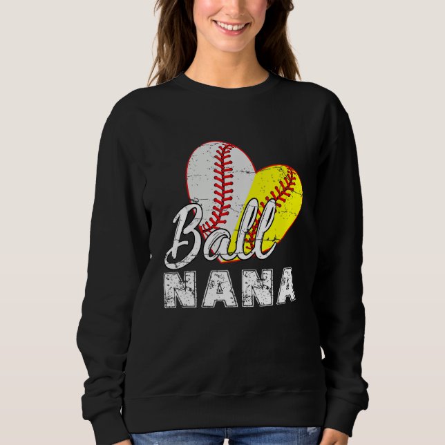 Camiseta Baseball Softball Ball Heart Nana Mother s Day (Frente)