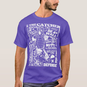 Camiseta Baseball Softball Catcher Sayings Word Art 1
