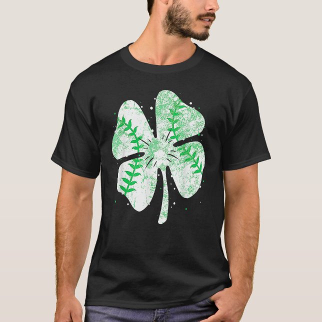 Camiseta Baseball St Patricks Day Boys Men Catcher Pitcher  (Frente)