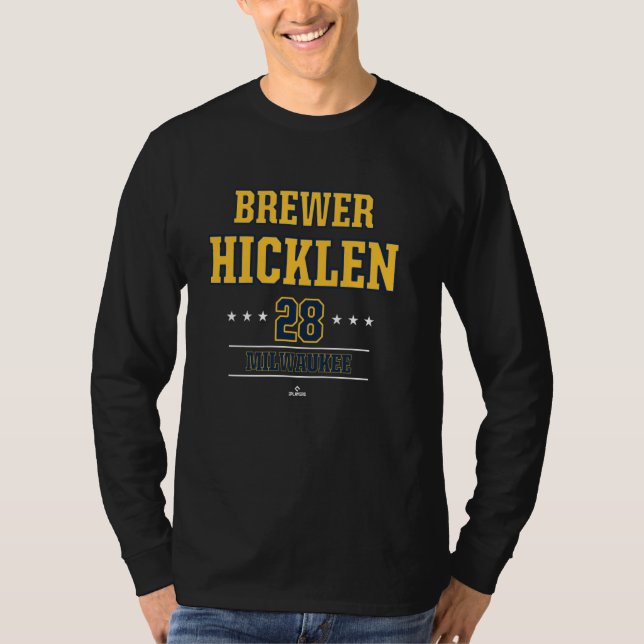 Camiseta Baseball Star Brewer Hicklen Milwaukee MLBPA (Frente)