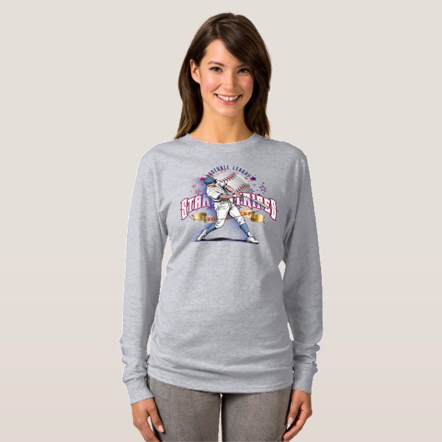 Camiseta Baseball Stars & Stripes | Manga Longa (Frente Completa)