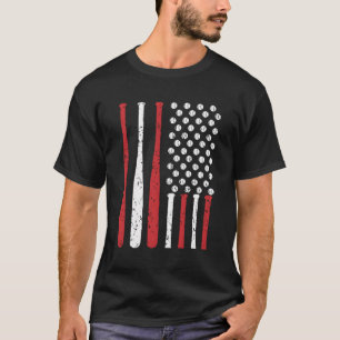 Camiseta Baseball Usa Flag Baseball American Flag