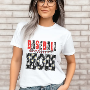 Camiseta Baseball Vintage - Padrão Floral Afetado Pela Mãe