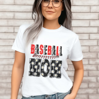 Camiseta Baseball Vintage - Padrão Floral Afetado Pela Mãe