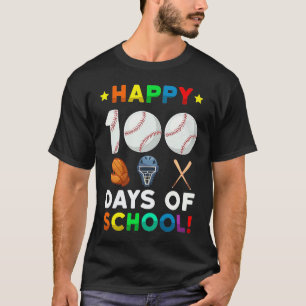 Camiseta Basebol 100 Dias de Escola Feliz 100º Dia Professo