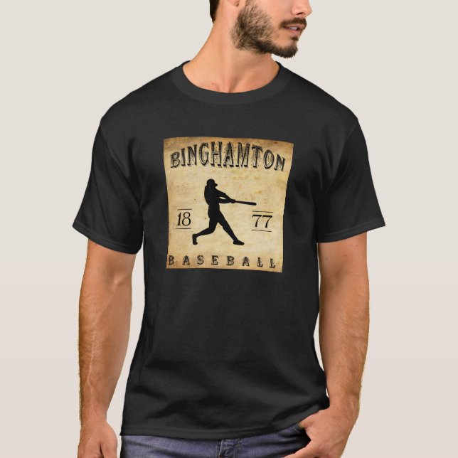 Camiseta Basebol 1877 de Binghamton New York (Frente)
