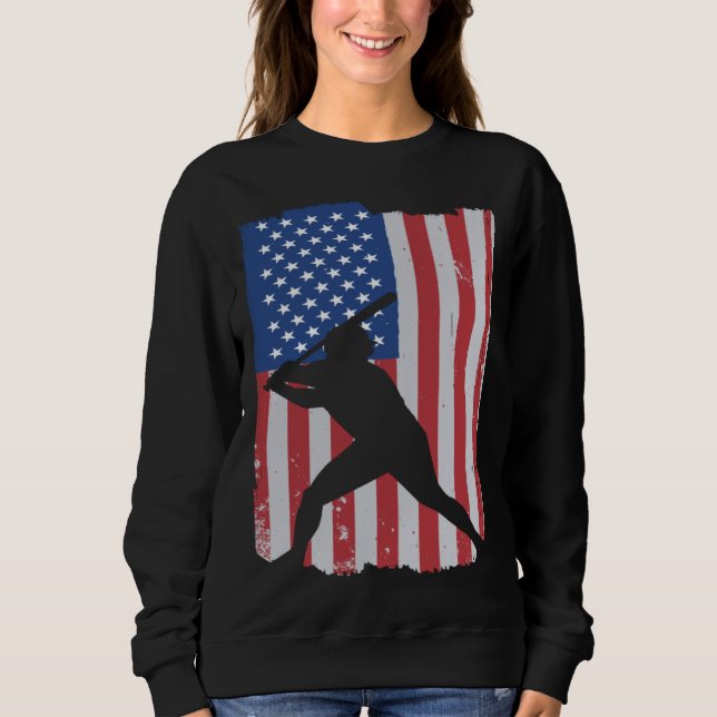 Camiseta Basebol da Bandeira Americana (Frente)