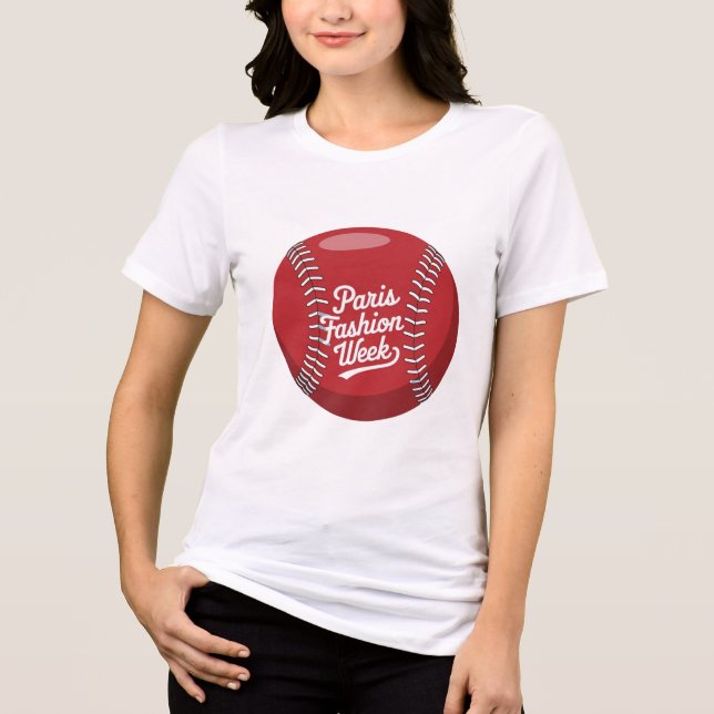 Camiseta Basebol da Semana da Moda de Paris (Frente)