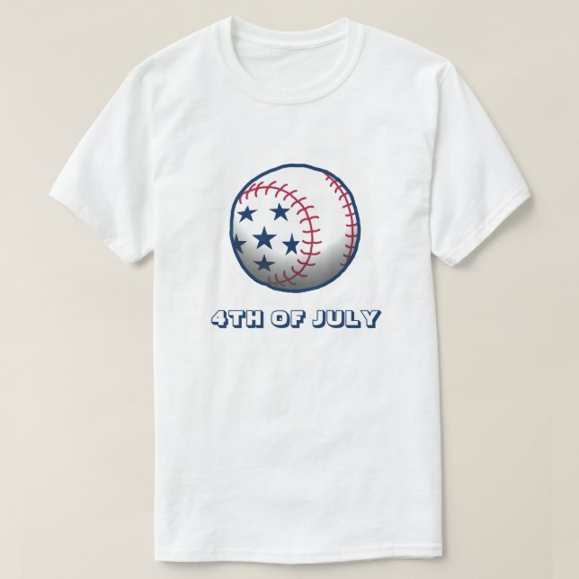 Camiseta Basebol de 4 de Julho (Frente do Design)