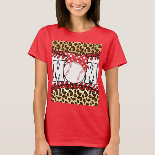 Camiseta Basebol de Cabelo Mensal do dia de as mães (Frente)