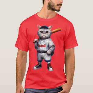 Camiseta Basebol de Gato