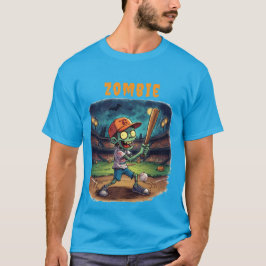 Camiseta Basebol de Halloween, Zumbi,Cérebros Sobre as Base