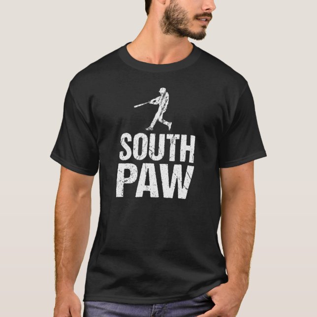 Camiseta Basebol De Pé-Sul Para Bateria De Mão Esquerda (Frente)