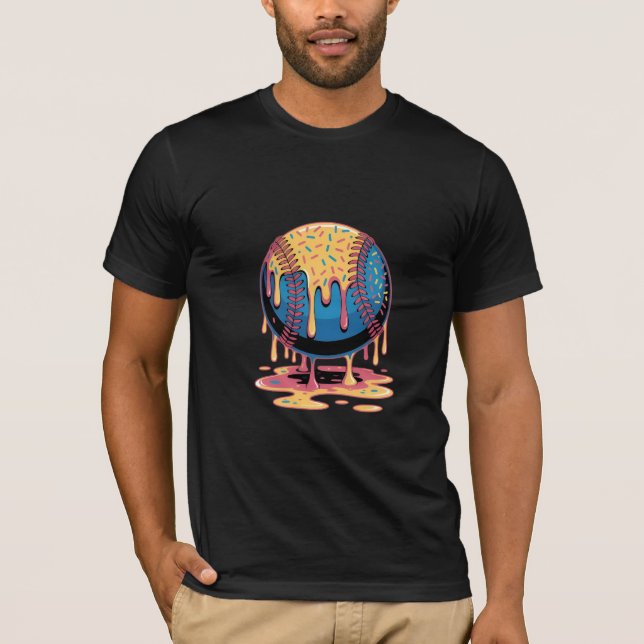 Camiseta Basebol Derretido Psicodélico (Frente)