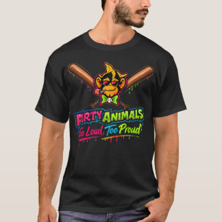 Camiseta Basebol dos Animais de Festa