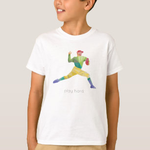 Camiseta Basebol duro Origami do jogo