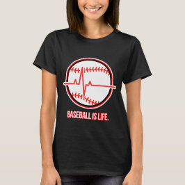 Camiseta Basebol é o Pulso da Vida Gráfico
