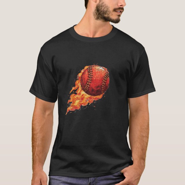 Camiseta Basebol em Chamas  (Frente)
