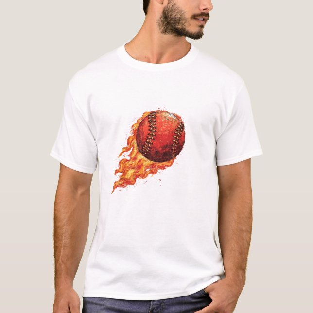 Camiseta Basebol em Chamas  (Frente)