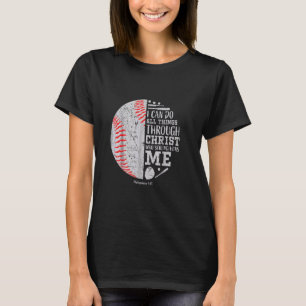 Camiseta basebol Eu Posso Fazer Coisas Através de Cristo qu