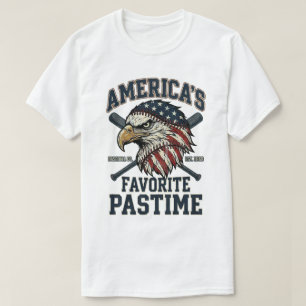Camiseta basebol EUA bandeira: Águia Passatempo Favorito pa