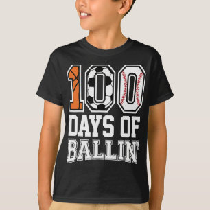 Camiseta Basebol Futebol Basquetebol 100 Dias De Escola