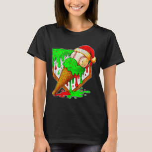 Camiseta Basebol Natal Natal Basebol Sorvete Gotejamento Bo