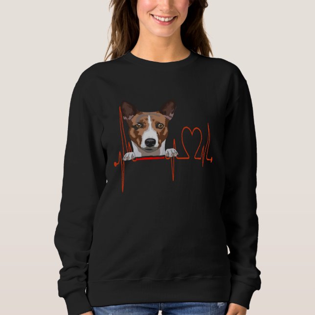 Camiseta Basenji Dog Heartbeat EKG  My Dogs are My Cardio (Frente)