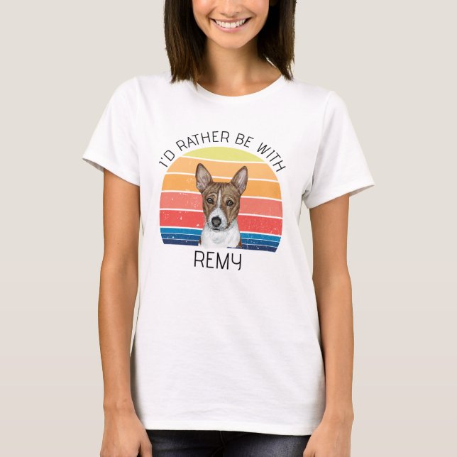 Camiseta Basenji Eu Preferencialmente Com Nome Personalizad (Frente)