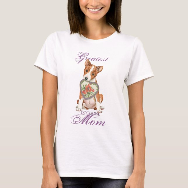 Camiseta Basenji Heart Mãe (Frente)