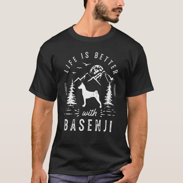 Camiseta Basenji Life Melhor Mãe Pai Cão (Frente)