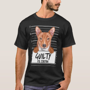 Camiseta Basenji Mugshot Guilty Dog