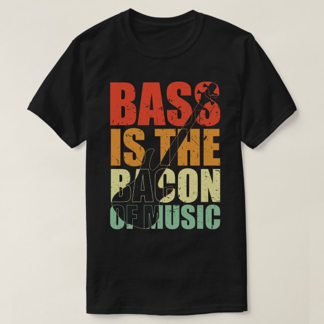 Camiseta BASES É A BASE DA MÚSICA... presente de bassista e (Frente do Design)